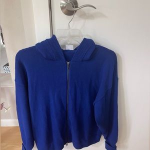 Cabi | Dressed Up Hoodie Full Zip Electric Blue Long Sleeve EUC